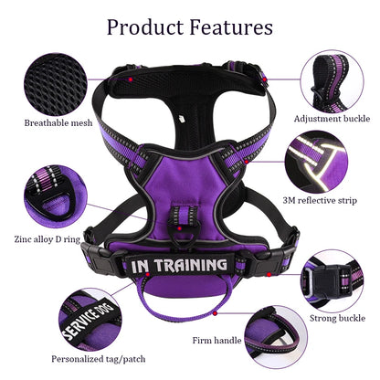 🐕 Personalized Reflective Dog Harness – Comfort & Safety for Dogs of All Sizes!