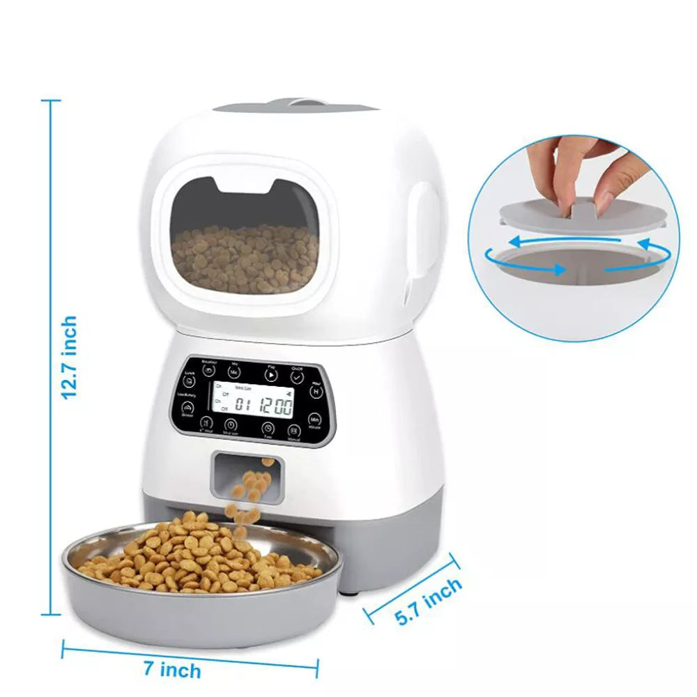 3.5L Automatic Pet Feeder Smart Food Dispenser For Cats Dogs