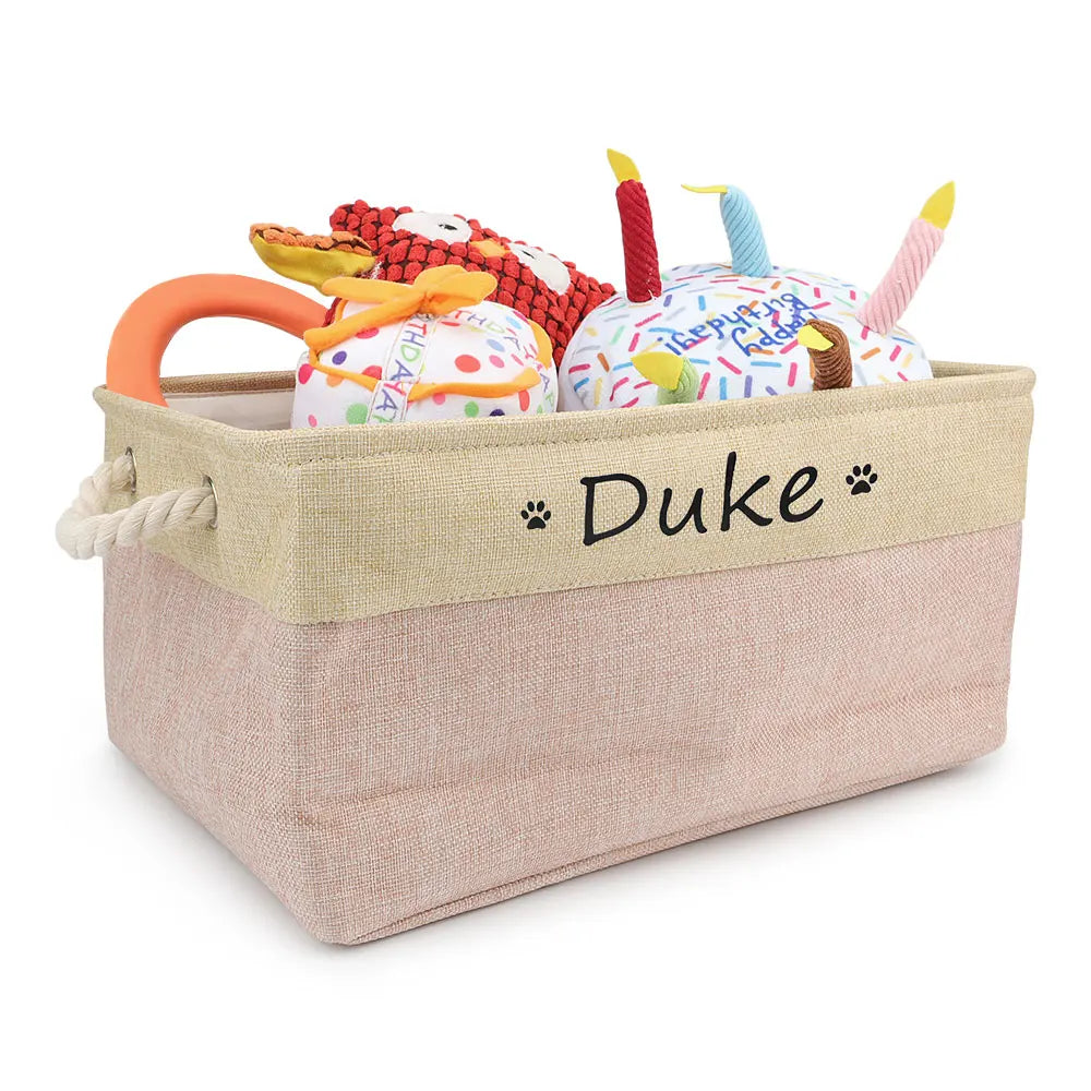 🧺 Personalized Pet Toy Basket – Keep Your Pet’s Toys Organized in Style!