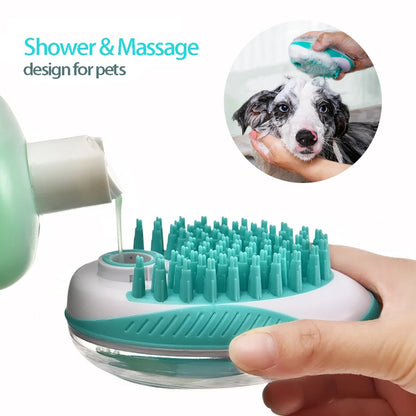 Pet Dog Cat Bath Brush 2-in-1.