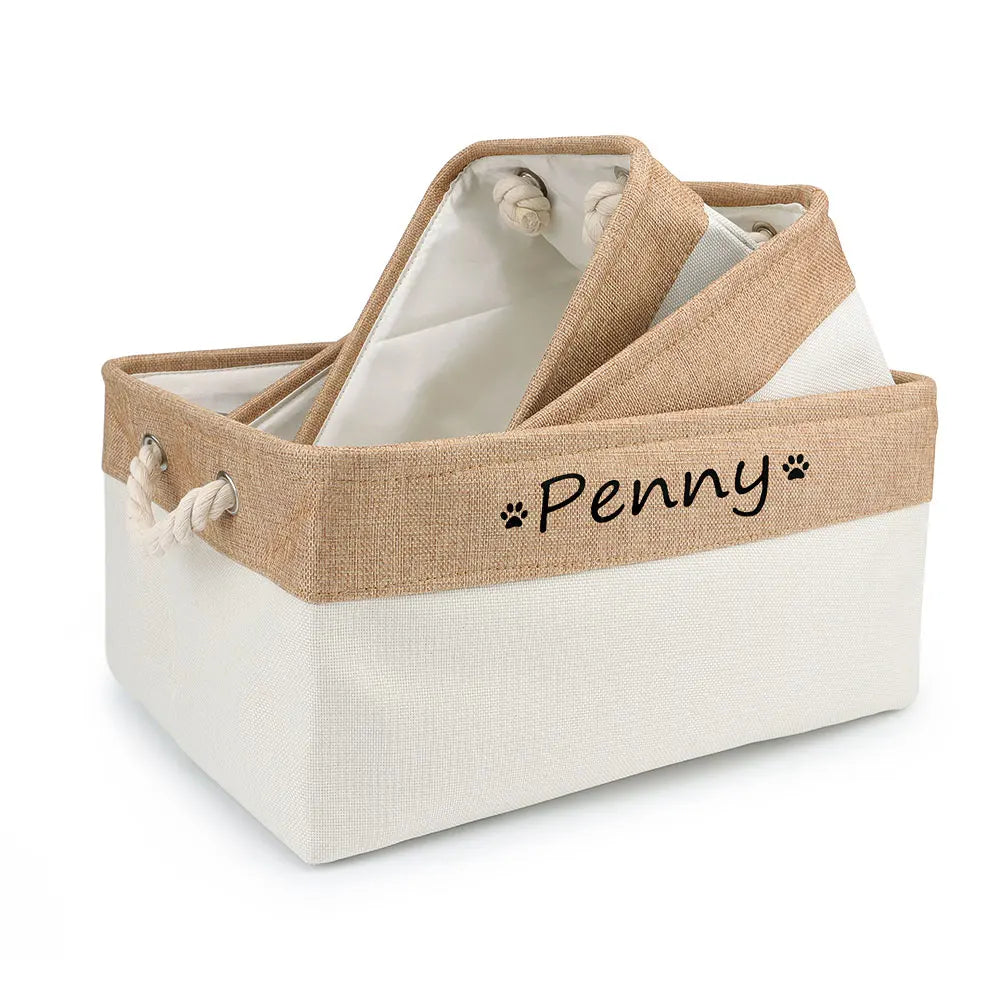 🧺 Personalized Pet Toy Basket – Keep Your Pet’s Toys Organized in Style!