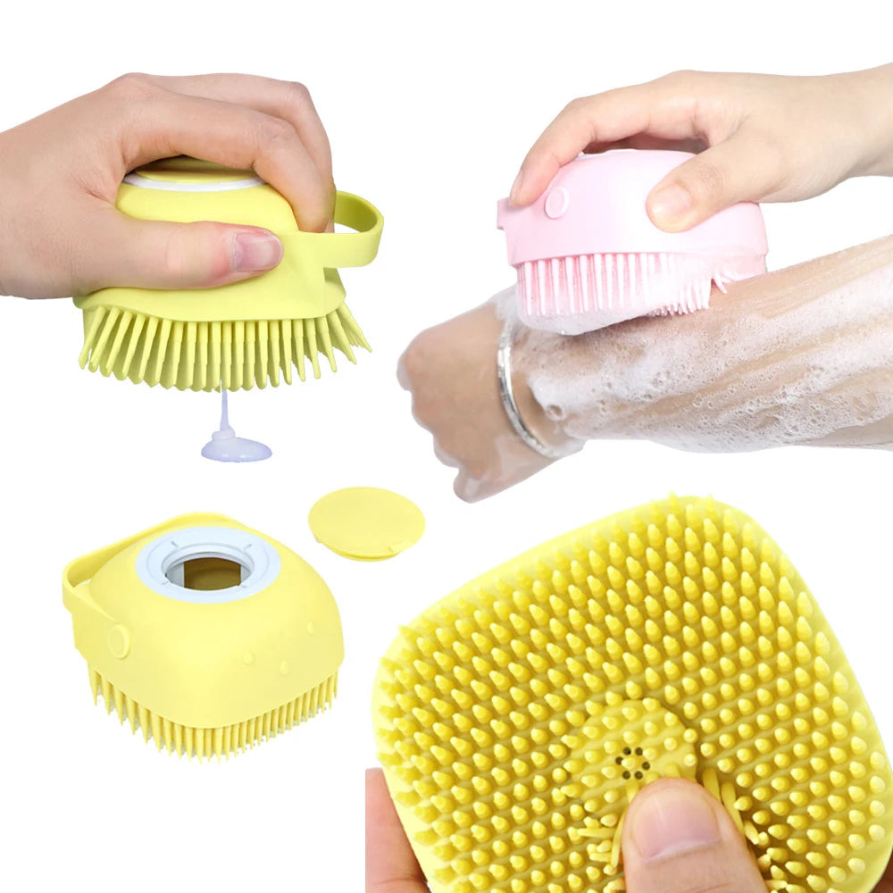 Pet Dog Cat Bath Brush 2-in-1.