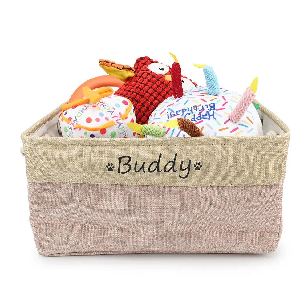 🧺 Personalized Pet Toy Basket – Keep Your Pet’s Toys Organized in Style!