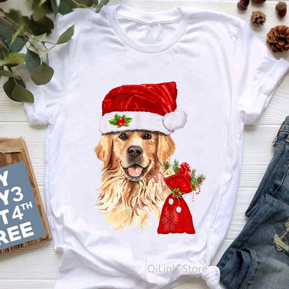 Vintage Floral Golden Retrievers T-SHIRT