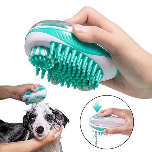 Pet Dog Cat Bath Brush 2-in-1.