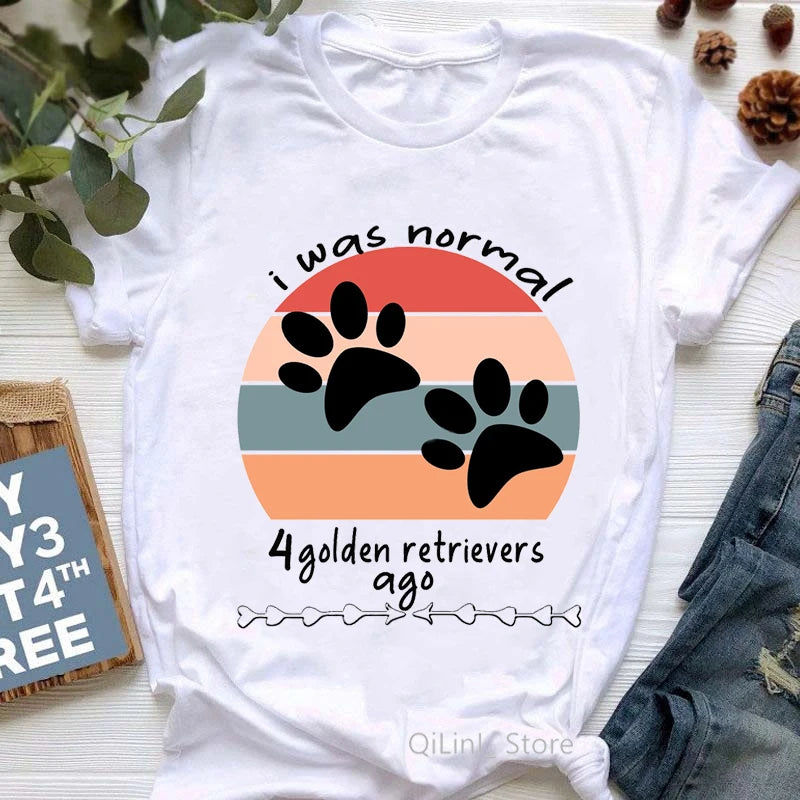 Vintage Floral Golden Retrievers T-SHIRT