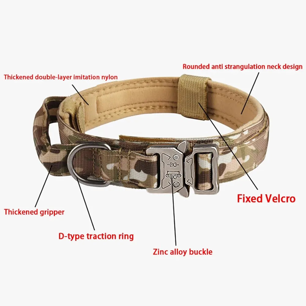 🐕 Tactical Dog Collar with Metal Buckle – Built for Strength and Comfort!