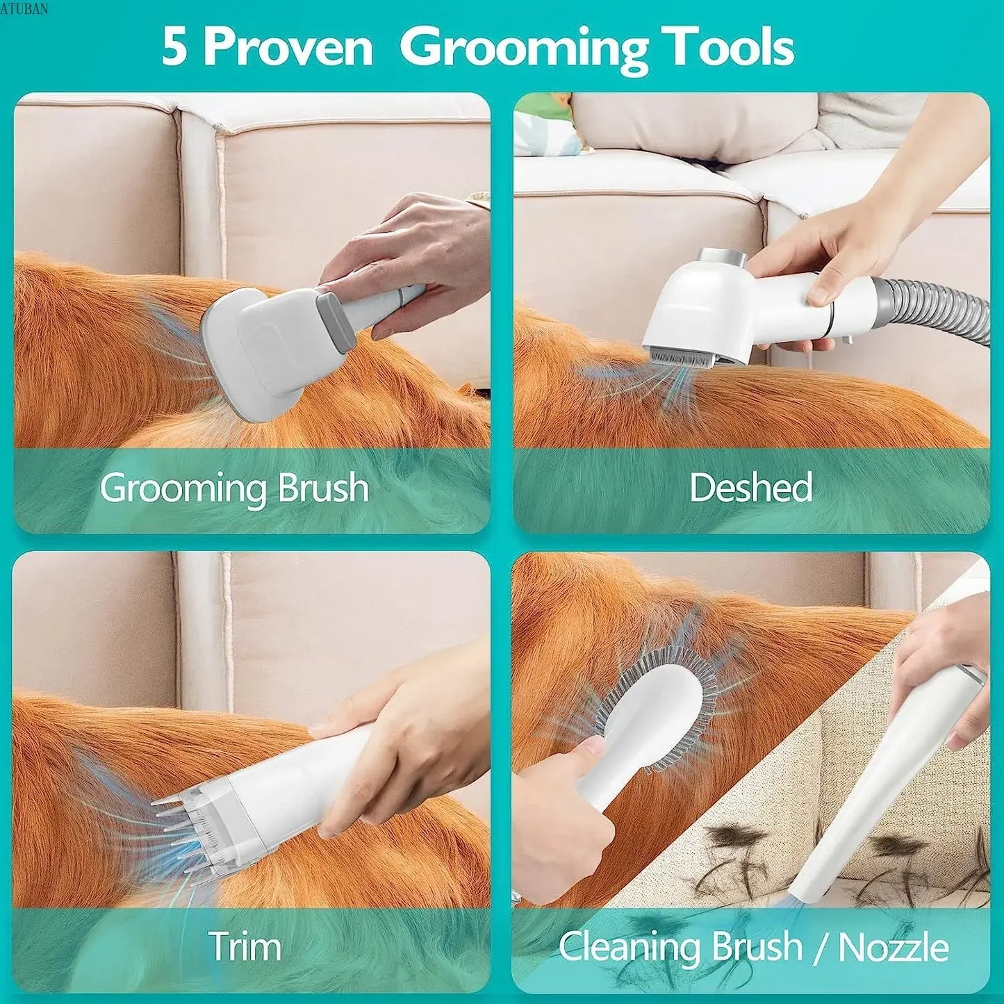 Pet Grooming Kit Vacuum Dog and cat Grooming.