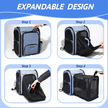 🐾 Expandable Foldable Pet Backpack – Spacious Comfort for Your Pet on the Go!