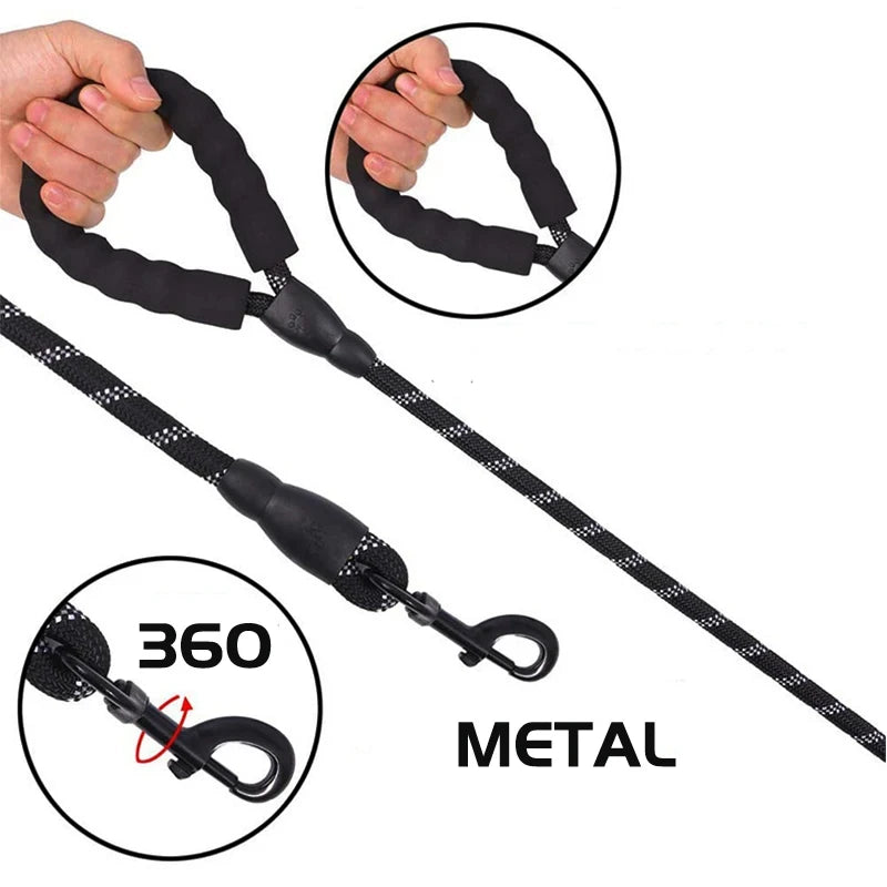 🐕 Reflective Dog Leash with Padded Handle – Strength, Comfort, and Safety in One!