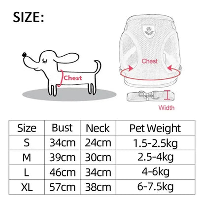 🐾 Adjustable Cat Harness Vest & Leash Set – Perfect for Cats and Small Dogs!