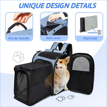 🐾 Expandable Foldable Pet Backpack – Spacious Comfort for Your Pet on the Go!