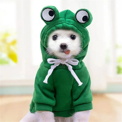 🐸 Cute Frog Hoodie Dog Coat – Adorable Cosplay for Your Pet!