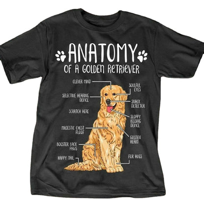 Funny Golden Retriever Anatomy T-Shirt.