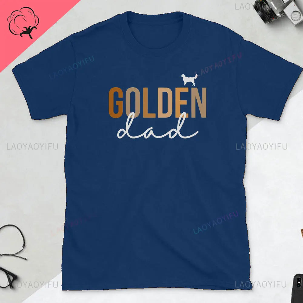 Golden Retriever Gift T-shirt Life Is Golden Dog Man Gift Dog Dad TShirt Father's Day Gift for Golden Retriever Lovers Tops