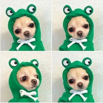 🐸 Cute Frog Hoodie Dog Coat – Adorable Cosplay for Your Pet!