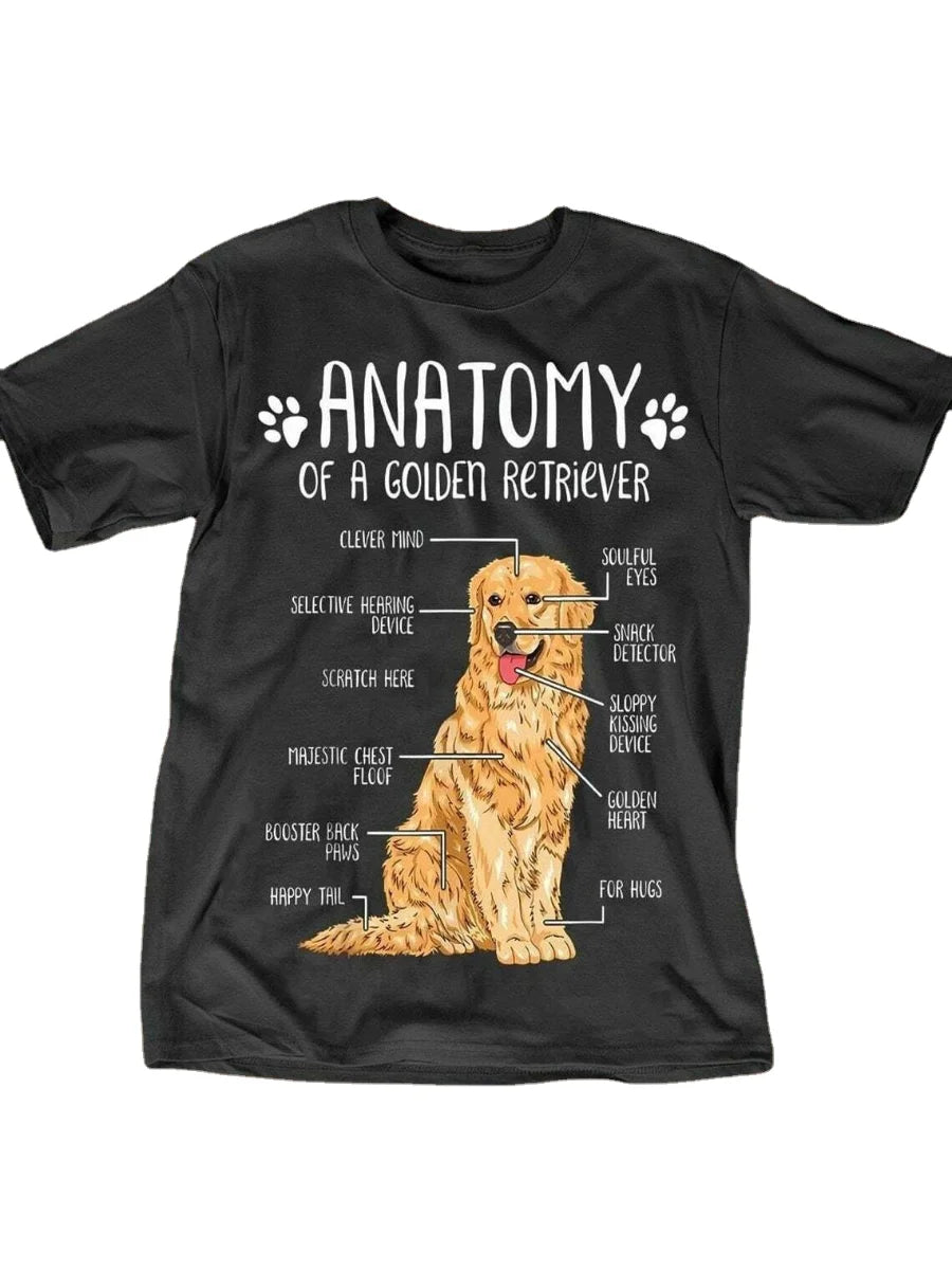 Funny Golden Retriever Anatomy T-Shirt.