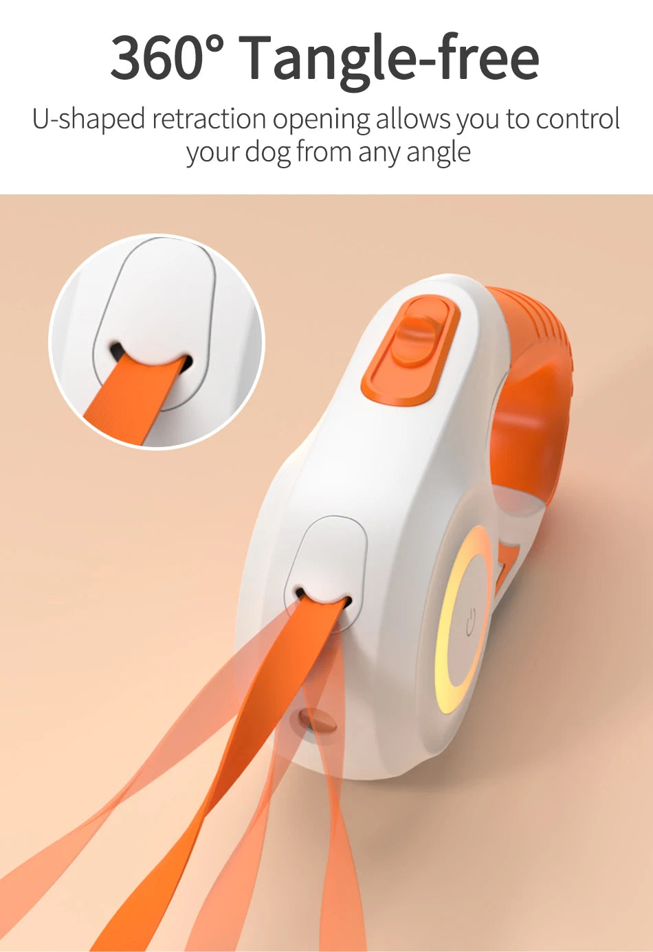 🌟 ROJECO Automatic Retractable Dog Leash with LED Light – Fashionable, Functional, and Safe!