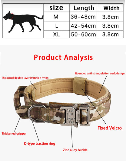 🐕 Tactical Dog Collar with Metal Buckle – Built for Strength and Comfort!