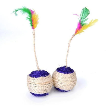 🐾 1Pc Cat Toy Sisal Scratching Ball – The Ultimate Playtime Companion!