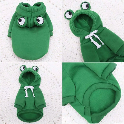 🐸 Cute Frog Hoodie Dog Coat – Adorable Cosplay for Your Pet!