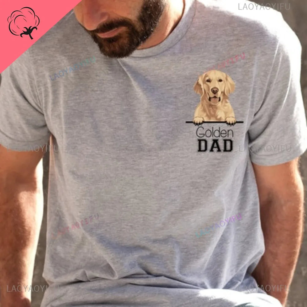 Golden Retriever Gift T-shirt Life Is Golden Dog Man Gift Dog Dad TShirt Father's Day Gift for Golden Retriever Lovers Tops