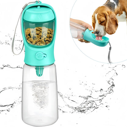 💧 Portable Pet Water Bottle with Food Dispenser – Hydration and Nutrition On the Go!