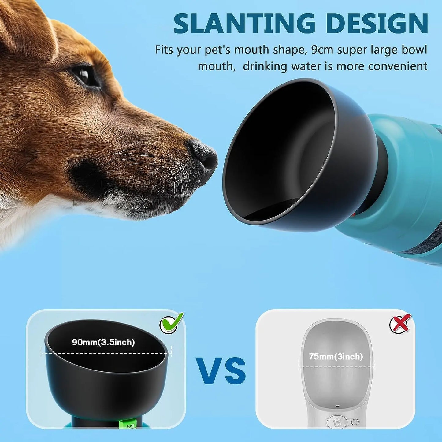 🚶‍♂️ Upgraded Dog Water Bottle – Portable 2-in-1 Water & Food Travel Cup for Pets! 🚶‍♂️