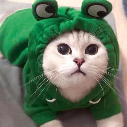 🐸 Cute Frog Hoodie Dog Coat – Adorable Cosplay for Your Pet!