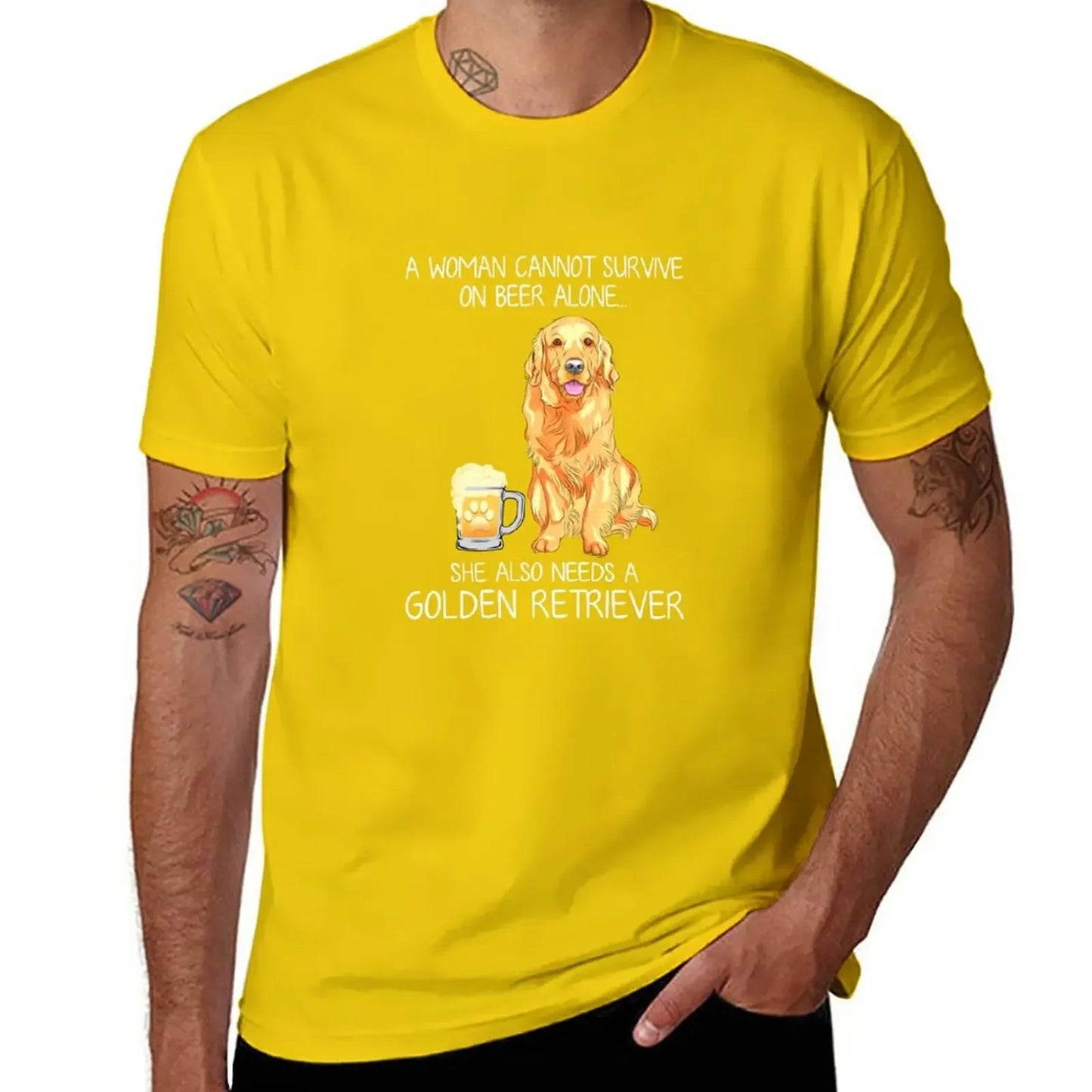 graphic funny t shirt plai mens vintage t shirts New Golden Retriever Mom and Beer Funny dog gift T-Shirt clothing oversized new