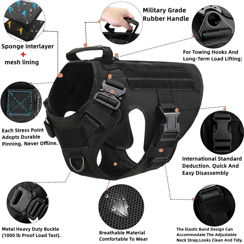 K9 Tactical Military Vest – Elite Gear for Your Dog’s Training & Adventures!