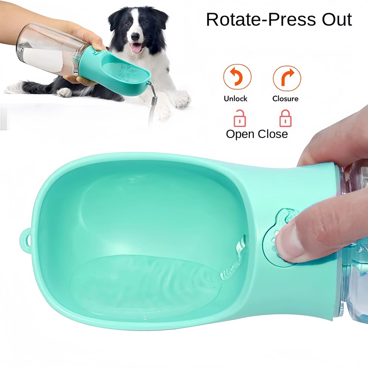 💧 Portable Pet Water Bottle with Food Dispenser – Hydration and Nutrition On the Go!