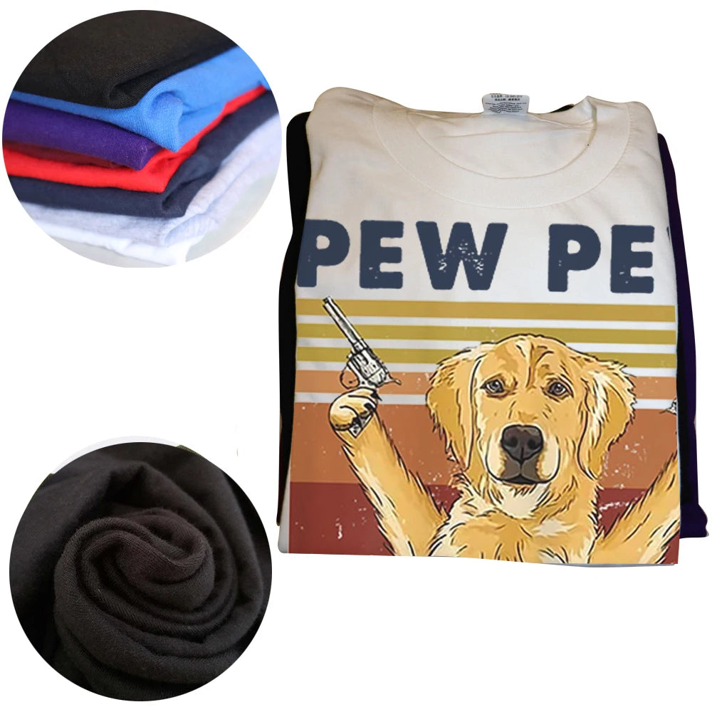 🐶 Vintage Golden Retriever “Pew Pew Madafakas” Tee – Perfect for Dog Lovers! 🐶