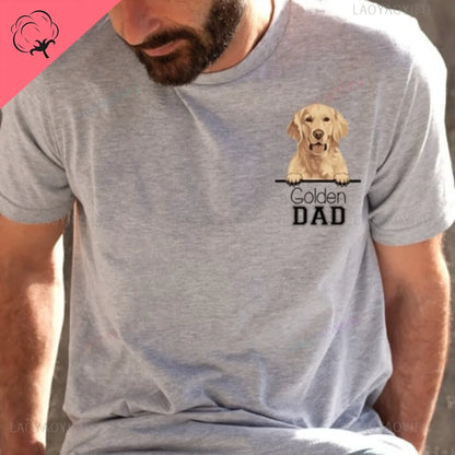 Golden Retriever Gift T-shirt Life Is Golden Dog Man Gift Dog Dad TShirt Father's Day Gift for Golden Retriever Lovers Tops