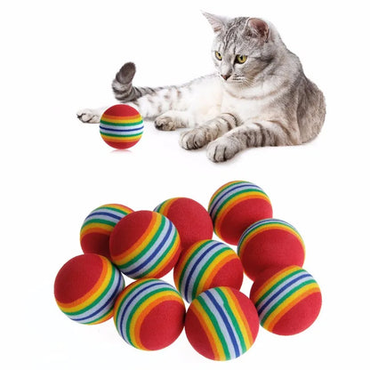 EVA Rainbow Cat Toys Ball Interactive Cat and Dog.