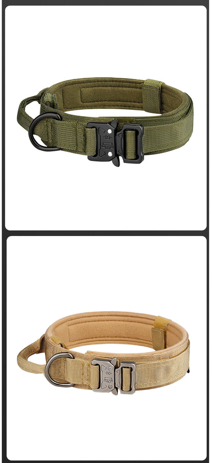 🐕 Tactical Dog Collar with Metal Buckle – Built for Strength and Comfort!