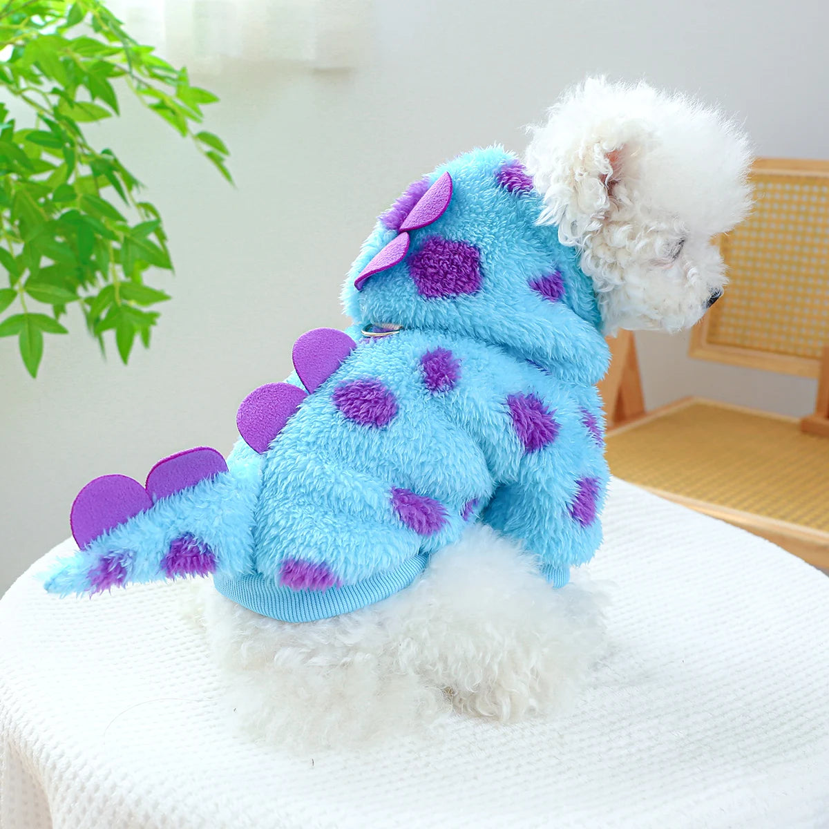 🦕 1PC Pet Clothing – Blue Dinosaur (Thickened & Warm) Small and Medium Dogs