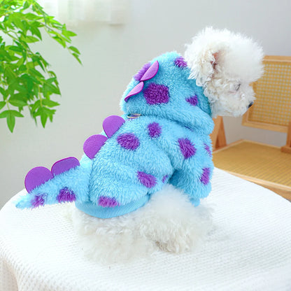 🦕 1PC Pet Clothing – Blue Dinosaur (Thickened & Warm) Small and Medium Dogs