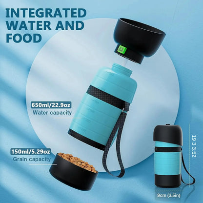 🚶‍♂️ Upgraded Dog Water Bottle – Portable 2-in-1 Water & Food Travel Cup for Pets! 🚶‍♂️