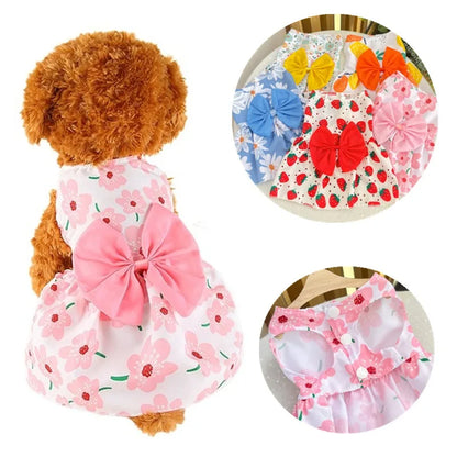 👑 Spring & Summer Dog Princess Dress – Cute Bow Lace Skirt for Small & Medium Dogs! 👑