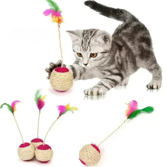 🐾 1Pc Cat Toy Sisal Scratching Ball – The Ultimate Playtime Companion!