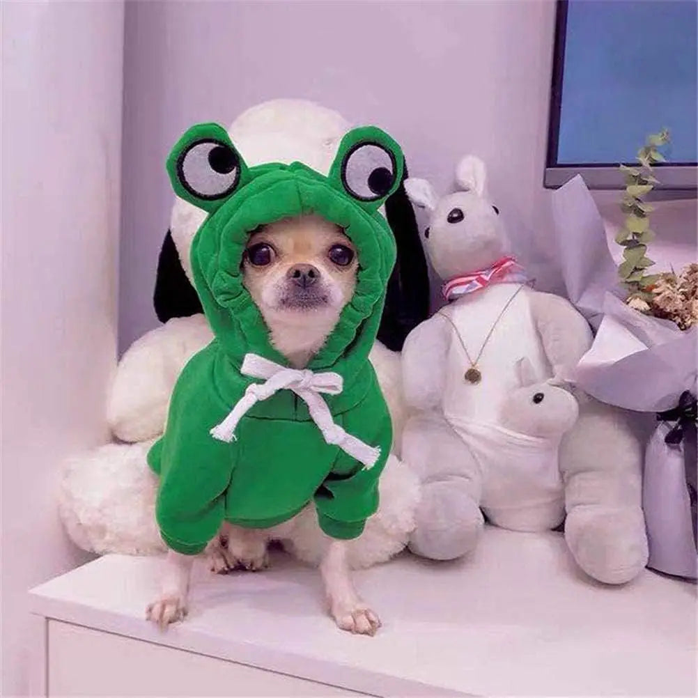 🐸 Cute Frog Hoodie Dog Coat – Adorable Cosplay for Your Pet!