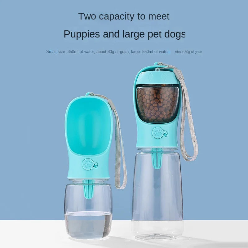 💧 Portable Pet Water Bottle with Food Dispenser – Hydration and Nutrition On the Go!