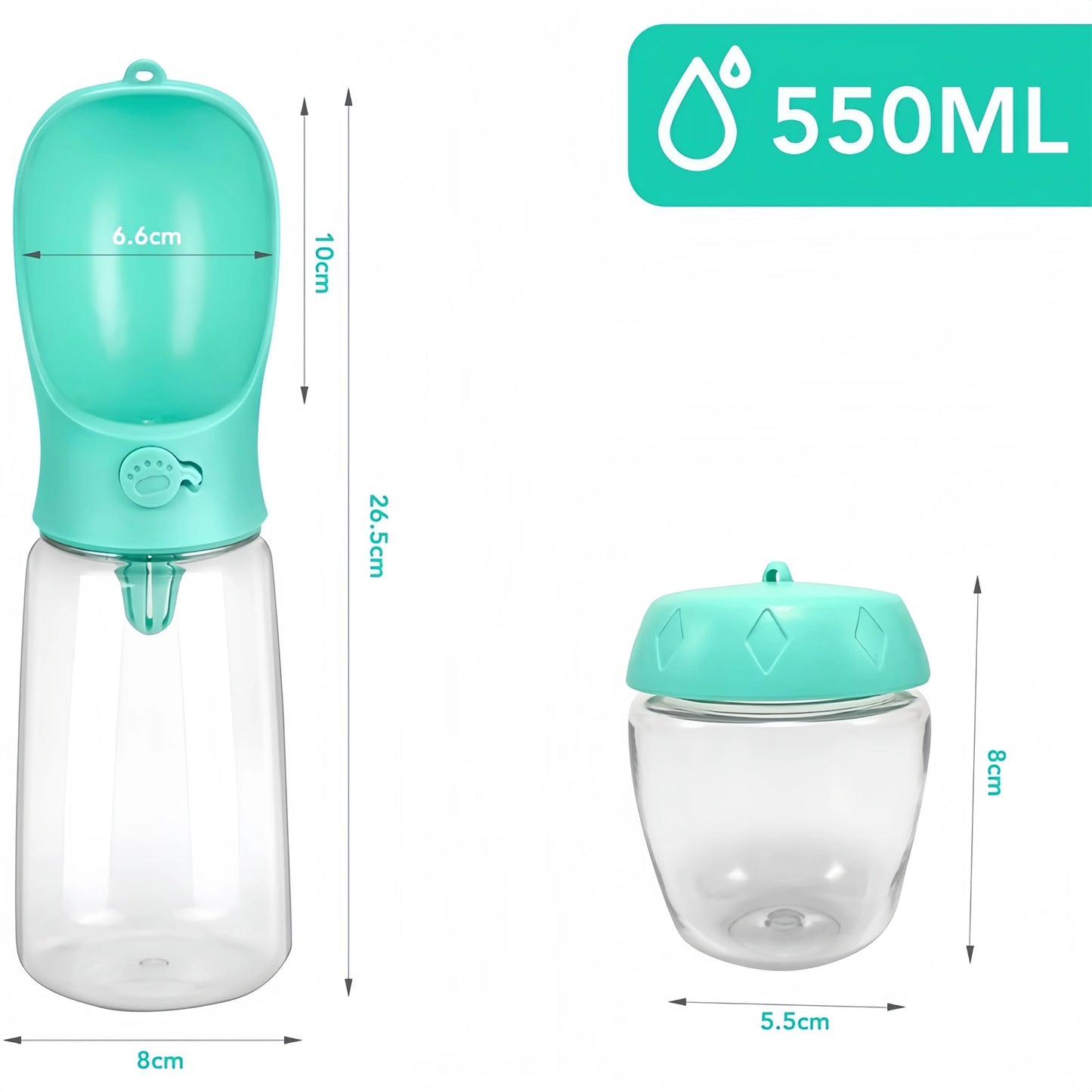 💧 Portable Pet Water Bottle with Food Dispenser – Hydration and Nutrition On the Go!