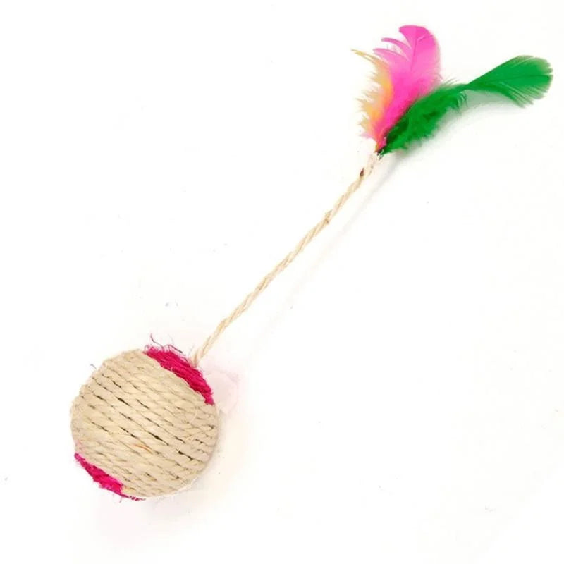 🐾 1Pc Cat Toy Sisal Scratching Ball – The Ultimate Playtime Companion!