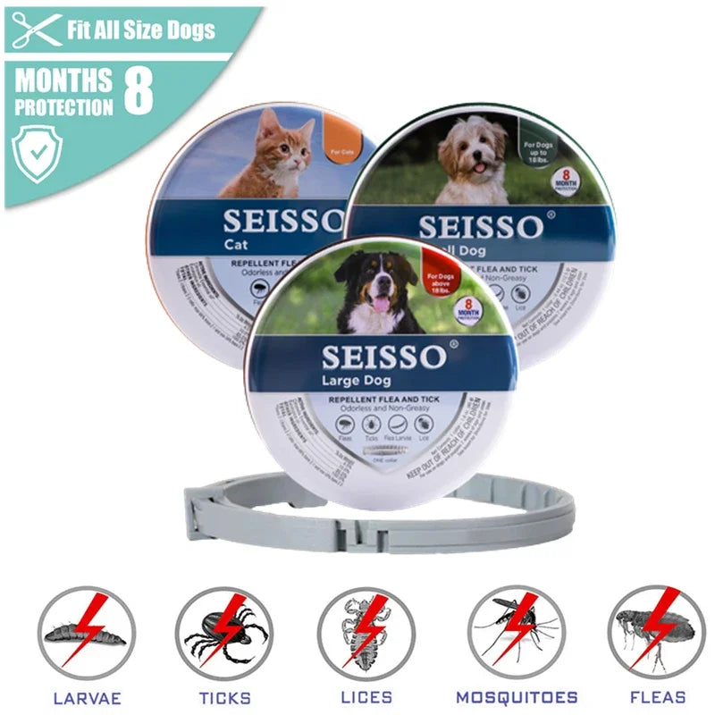 Dog Anti-Flea & Tick Collar - 8-Month Protection for All Sizes