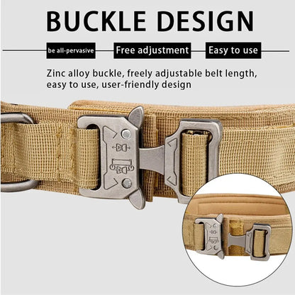 🐕 Tactical Dog Collar with Metal Buckle – Built for Strength and Comfort!